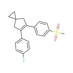 CS(=O)(=O)c1ccc(C2=C(c3ccc(F)cc3)CC3(CC3)C2)cc1 ZINC000000006366