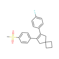 CS(=O)(=O)c1ccc(C2=C(c3ccc(F)cc3)CC3(CCC3)C2)cc1 ZINC000003814537