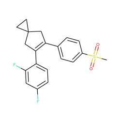 CS(=O)(=O)c1ccc(C2=C(c3ccc(F)cc3F)CC3(CC3)C2)cc1 ZINC000003814742