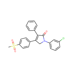 CS(=O)(=O)c1ccc(C2=C(c3ccccc3)C(=O)N(c3cccc(Cl)c3)C2)cc1 ZINC000029466741