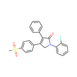 CS(=O)(=O)c1ccc(C2=C(c3ccccc3)C(=O)N(c3ccccc3F)C2)cc1 ZINC000029467682