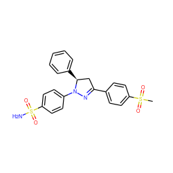 CS(=O)(=O)c1ccc(C2=NN(c3ccc(S(N)(=O)=O)cc3)[C@@H](c3ccccc3)C2)cc1 ZINC000653760651