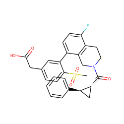 CS(=O)(=O)c1ccc(CC(=O)O)cc1-c1ccc(F)c2c1CN(C(=O)[C@@H]1C[C@H]1c1ccccc1)CC2 ZINC000144121280