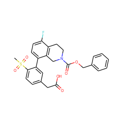 CS(=O)(=O)c1ccc(CC(=O)O)cc1-c1ccc(F)c2c1CN(C(=O)OCc1ccccc1)CC2 ZINC000144086171