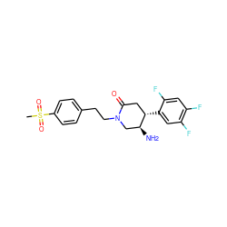 CS(=O)(=O)c1ccc(CCN2C[C@H](N)[C@@H](c3cc(F)c(F)cc3F)CC2=O)cc1 ZINC000014958807