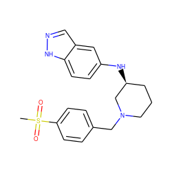 CS(=O)(=O)c1ccc(CN2CCC[C@H](Nc3ccc4[nH]ncc4c3)C2)cc1 ZINC000114332171