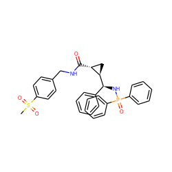 CS(=O)(=O)c1ccc(CNC(=O)[C@@H]2C[C@H]2[C@@H](NP(=O)(c2ccccc2)c2ccccc2)c2ccccc2)cc1 ZINC000064664315