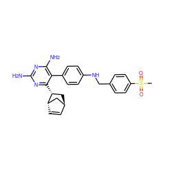 CS(=O)(=O)c1ccc(CNc2ccc(-c3c(N)nc(N)nc3[C@@H]3C[C@H]4C=C[C@H]3C4)cc2)cc1 ZINC000101076181