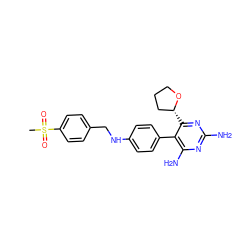 CS(=O)(=O)c1ccc(CNc2ccc(-c3c(N)nc(N)nc3[C@@H]3CCCO3)cc2)cc1 ZINC000028572073