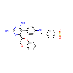 CS(=O)(=O)c1ccc(CNc2ccc(-c3c(N)nc(N)nc3[C@@H]3COc4ccccc4O3)cc2)cc1 ZINC000038156534