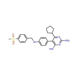 CS(=O)(=O)c1ccc(CNc2ccc(-c3c(N)nc(N)nc3C3CCCC3)cc2)cc1 ZINC000038156543