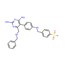 CS(=O)(=O)c1ccc(CNc2ccc(-c3c(N)nc(N)nc3CNCc3ccccc3)cc2)cc1 ZINC000036349118