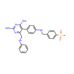 CS(=O)(=O)c1ccc(CNc2ccc(-c3c(N)nc(N)nc3CNc3ccccc3)cc2)cc1 ZINC000036349115