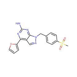 CS(=O)(=O)c1ccc(Cn2ncc3c(-c4ccco4)nc(N)nc32)cc1 ZINC000029046513