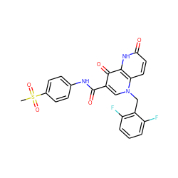 CS(=O)(=O)c1ccc(NC(=O)c2cn(Cc3c(F)cccc3F)c3ccc(=O)[nH]c3c2=O)cc1 ZINC000073195880