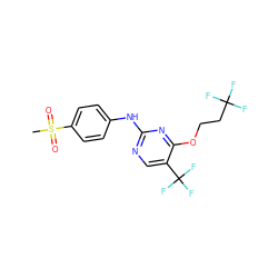 CS(=O)(=O)c1ccc(Nc2ncc(C(F)(F)F)c(OCCC(F)(F)F)n2)cc1 ZINC000144230117