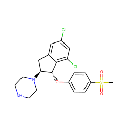 CS(=O)(=O)c1ccc(O[C@H]2c3c(Cl)cc(Cl)cc3C[C@@H]2N2CCNCC2)cc1 ZINC000118260240