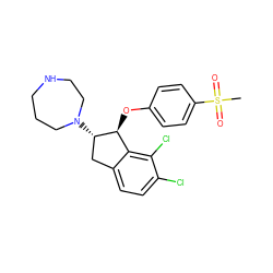 CS(=O)(=O)c1ccc(O[C@H]2c3c(ccc(Cl)c3Cl)C[C@@H]2N2CCCNCC2)cc1 ZINC000118260685