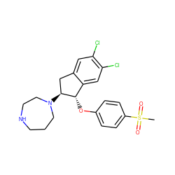 CS(=O)(=O)c1ccc(O[C@H]2c3cc(Cl)c(Cl)cc3C[C@@H]2N2CCCNCC2)cc1 ZINC000118257186