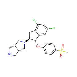 CS(=O)(=O)c1ccc(O[C@H]2c3cc(Cl)cc(Cl)c3C[C@@H]2N2C[C@@H]3CNC[C@@H]3C2)cc1 ZINC000118259766