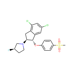 CS(=O)(=O)c1ccc(O[C@H]2c3cc(Cl)cc(Cl)c3C[C@@H]2N2CC[C@@H](F)C2)cc1 ZINC000118256638