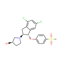 CS(=O)(=O)c1ccc(O[C@H]2c3cc(Cl)cc(Cl)c3C[C@@H]2N2CC[C@@H](O)C2)cc1 ZINC000118258818