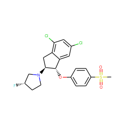 CS(=O)(=O)c1ccc(O[C@H]2c3cc(Cl)cc(Cl)c3C[C@@H]2N2CC[C@H](F)C2)cc1 ZINC000118260629