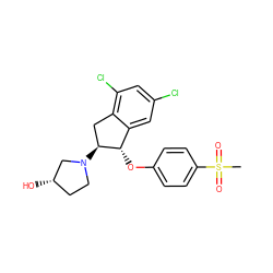 CS(=O)(=O)c1ccc(O[C@H]2c3cc(Cl)cc(Cl)c3C[C@@H]2N2CC[C@H](O)C2)cc1 ZINC000118258356