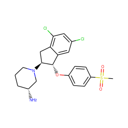 CS(=O)(=O)c1ccc(O[C@H]2c3cc(Cl)cc(Cl)c3C[C@@H]2N2CCC[C@@H](N)C2)cc1 ZINC000118254447