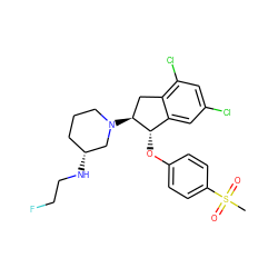 CS(=O)(=O)c1ccc(O[C@H]2c3cc(Cl)cc(Cl)c3C[C@@H]2N2CCC[C@@H](NCCF)C2)cc1 ZINC000118257677