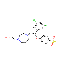 CS(=O)(=O)c1ccc(O[C@H]2c3cc(Cl)cc(Cl)c3C[C@@H]2N2CCCN(CCO)CC2)cc1 ZINC000118257594