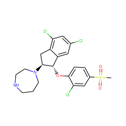 CS(=O)(=O)c1ccc(O[C@H]2c3cc(Cl)cc(Cl)c3C[C@@H]2N2CCCNCC2)c(Cl)c1 ZINC000118256447