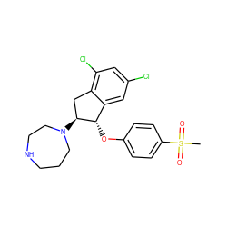 CS(=O)(=O)c1ccc(O[C@H]2c3cc(Cl)cc(Cl)c3C[C@@H]2N2CCCNCC2)cc1 ZINC000118258107