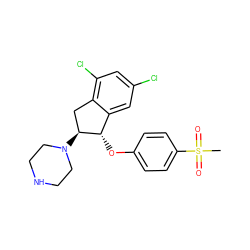 CS(=O)(=O)c1ccc(O[C@H]2c3cc(Cl)cc(Cl)c3C[C@@H]2N2CCNCC2)cc1 ZINC000118257632