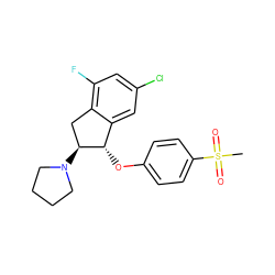 CS(=O)(=O)c1ccc(O[C@H]2c3cc(Cl)cc(F)c3C[C@@H]2N2CCCC2)cc1 ZINC000118256772