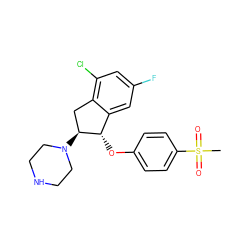 CS(=O)(=O)c1ccc(O[C@H]2c3cc(F)cc(Cl)c3C[C@@H]2N2CCNCC2)cc1 ZINC000118266624