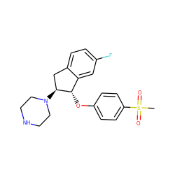 CS(=O)(=O)c1ccc(O[C@H]2c3cc(F)ccc3C[C@@H]2N2CCNCC2)cc1 ZINC000118256654