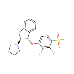 CS(=O)(=O)c1ccc(O[C@H]2c3ccccc3C[C@@H]2N2CCCC2)c(Cl)c1Cl ZINC000118253813