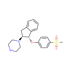 CS(=O)(=O)c1ccc(O[C@H]2c3ccccc3C[C@@H]2N2CCNCC2)cc1 ZINC000147752072