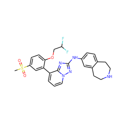 CS(=O)(=O)c1ccc(OCC(F)F)c(-c2cccn3nc(Nc4ccc5c(c4)CCNCC5)nc23)c1 ZINC000096169872