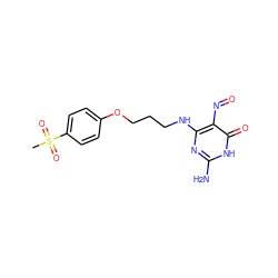 CS(=O)(=O)c1ccc(OCCCNc2nc(N)[nH]c(=O)c2N=O)cc1 ZINC000027738963