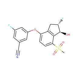 CS(=O)(=O)c1ccc(Oc2cc(F)cc(C#N)c2)c2c1[C@H](O)[C@@H](F)C2 ZINC001848349792