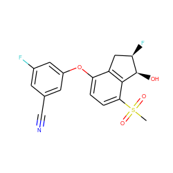 CS(=O)(=O)c1ccc(Oc2cc(F)cc(C#N)c2)c2c1[C@H](O)[C@H](F)C2 ZINC001848349789