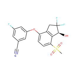 CS(=O)(=O)c1ccc(Oc2cc(F)cc(C#N)c2)c2c1[C@H](O)C(F)(F)C2 ZINC000230453533