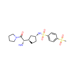 CS(=O)(=O)c1ccc(S(=O)(=O)N[C@@H]2CC[C@@H]([C@H](N)C(=O)N3CCCC3)C2)cc1 ZINC000003817206