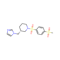 CS(=O)(=O)c1ccc(S(=O)(=O)N2CCC[C@@H](Cn3ccnc3)C2)cc1 ZINC000653864166