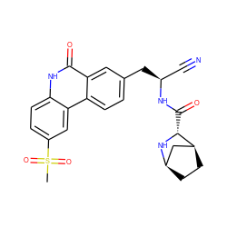 CS(=O)(=O)c1ccc2[nH]c(=O)c3cc(C[C@@H](C#N)NC(=O)[C@H]4N[C@@H]5CC[C@H]4C5)ccc3c2c1 ZINC000219323975