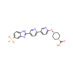 CS(=O)(=O)c1ccc2[nH]c(-c3ccc(-c4ccc(O[C@H]5CC[C@@H](C(=O)O)CC5)nc4)nc3)nc2c1 ZINC000101688525