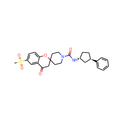 CS(=O)(=O)c1ccc2c(c1)C(=O)CC1(CCN(C(=O)N[C@@H]3CC[C@@H](c4ccccc4)C3)CC1)O2 ZINC000040957179