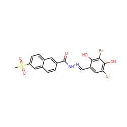 CS(=O)(=O)c1ccc2cc(C(=O)N/N=C/c3cc(Br)c(O)c(Br)c3O)ccc2c1 ZINC000095586270